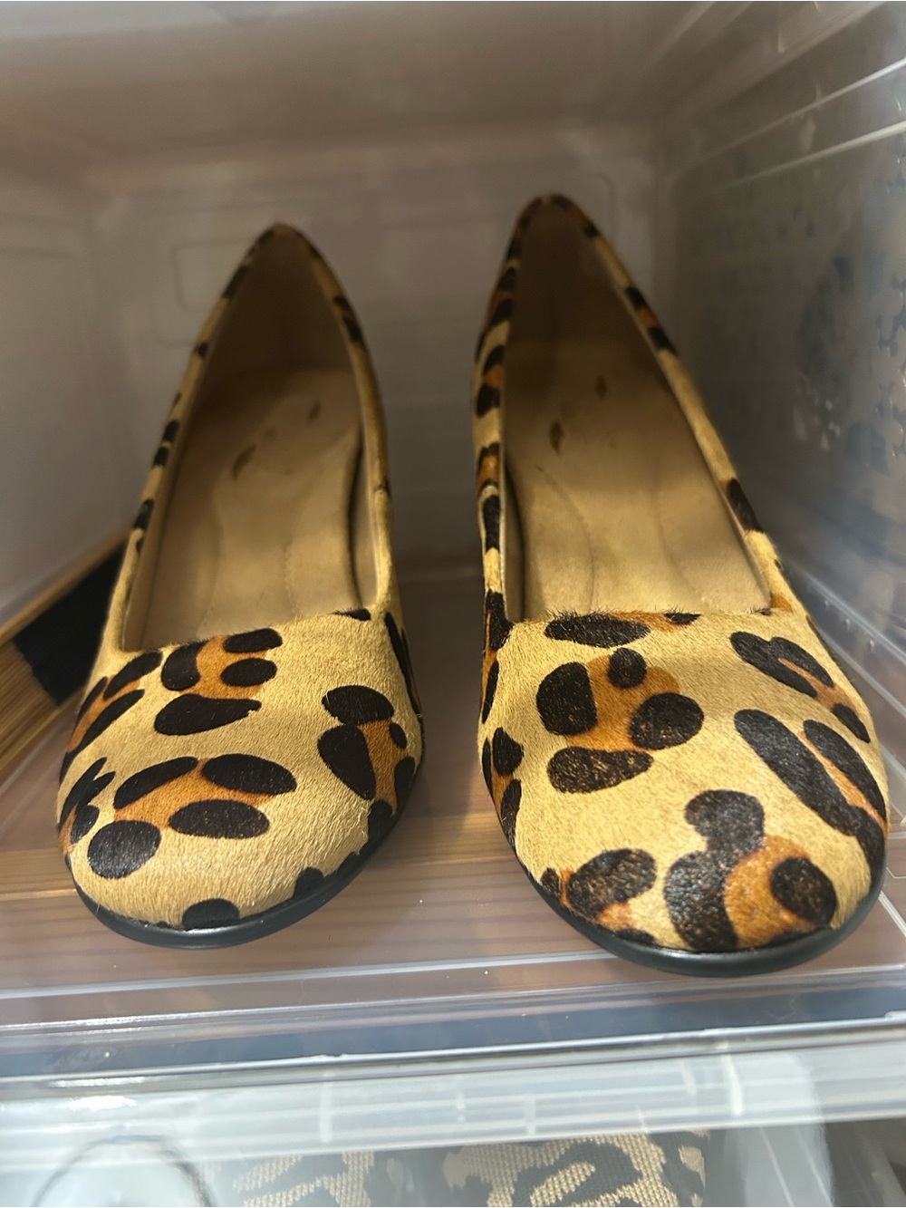 Aerosoles Heelrest "Dolled Up" Leopard Animal Print Calf Hair Pump Heels